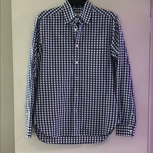 Billie Reid: Men's Blue Checkered Shirt - Full Cut